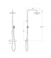 MEDIDAS COLUMNA DUCHA TERMOSTATICA EVEN-T ROUND ROCA